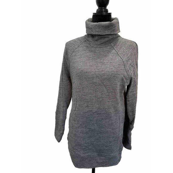 Lululemon To You Tunic Women's 6 Gray Pullover Turtleneck Heathered Grey Terry - Picture 1 of 6
